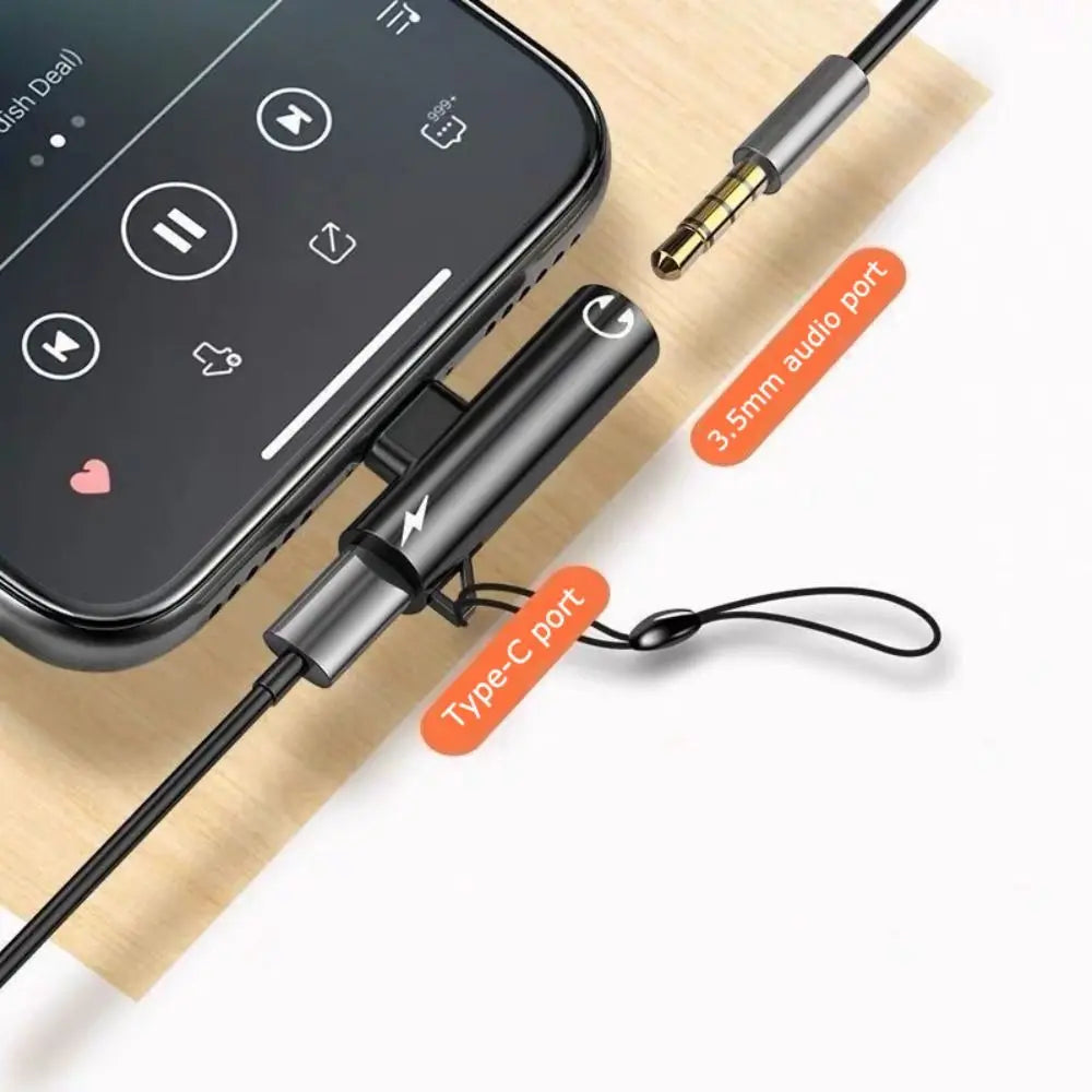 Adaptateur de prise jack Type-C vers 3,5 mm 2 en 1 en alliage avec coude à 90 ° Adaptateur de prise casque auxiliaire Light Talk pour Huawei/Xiaomi/OPPO