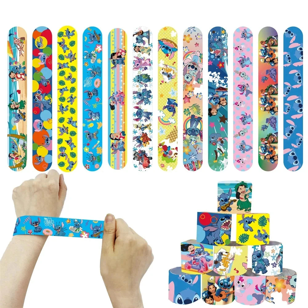 Lilo Stitch Party Gift Supplies Slapping Bracelets Reusable Drinking Straws Stamp face Stickers Bags Ring Kids Birthday Party