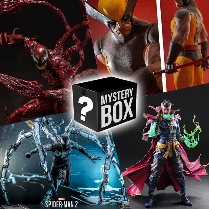Figurine d'action Marvel Boîte aveugle Boîte porte-bonheur du film Marvel Spiderman Iron Man Les Avengers Grande figurine de jouet modèle de figurine