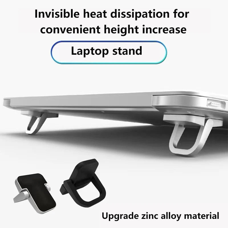 Lot de 2 mini supports pour ordinateur portable en métal pliable et invisible pour MacBook