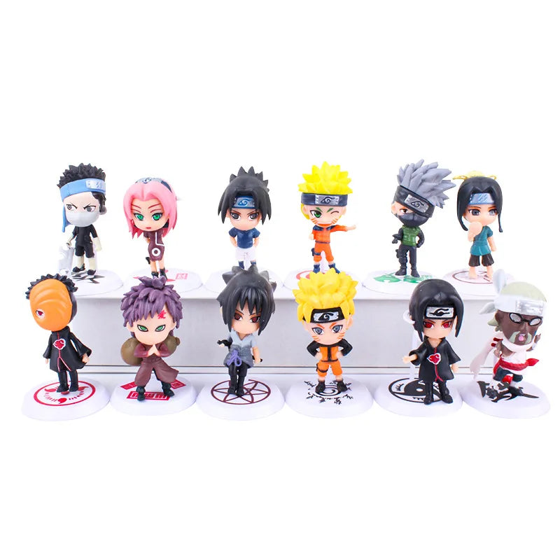 Lot de 6 figurines NARUTO Sasuke Gaara Uchiha Madara 7-8 cm 2 styles de personnalité