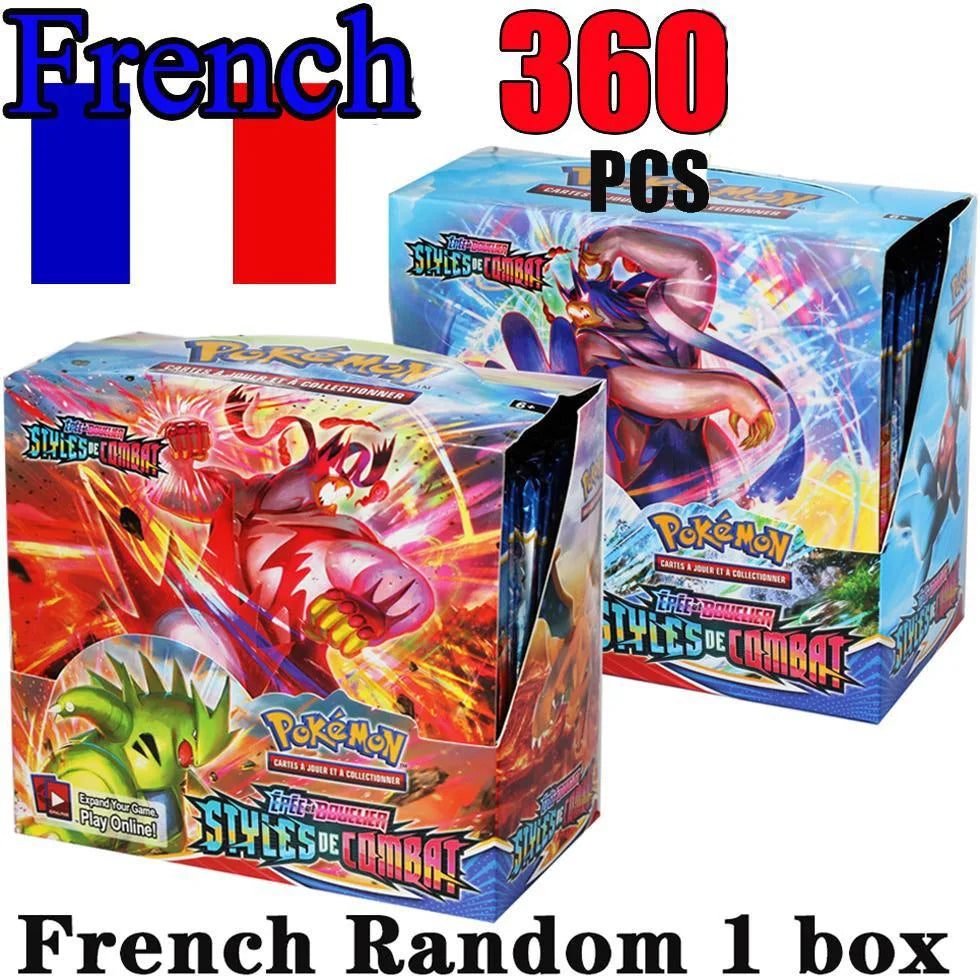 360pcs/box French Series Booster Card Pack Pokemon Board Game Battle Cartoon Anime Collection Cards Toy Gift
