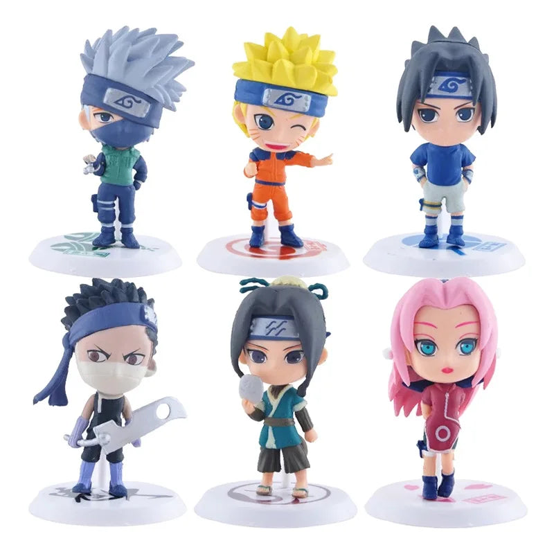 Lot de 6 figurines NARUTO Sasuke Gaara Uchiha Madara 7-8 cm 2 styles de personnalité