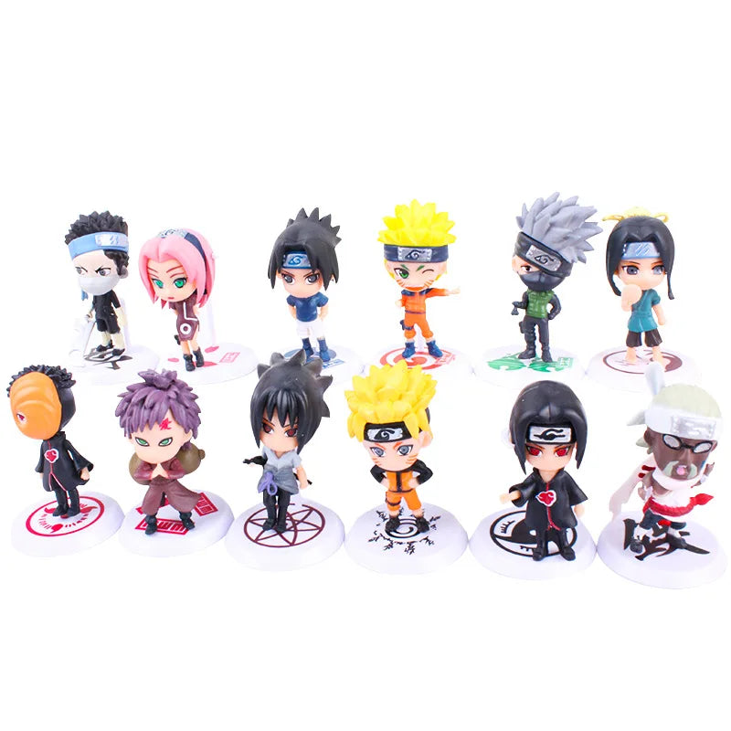 Lot de 6 figurines NARUTO Sasuke Gaara Uchiha Madara 7-8 cm 2 styles de personnalité