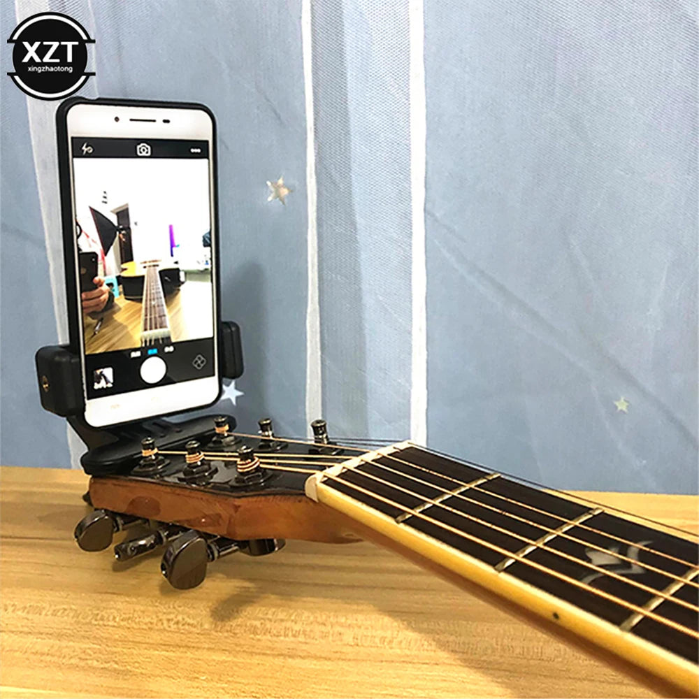 Guitar Head Mobile Phone Holder Clip Live Broadcast Bracket Stand Tripod Clip Head Universal For iPhone 13 11 x Desktop Holder