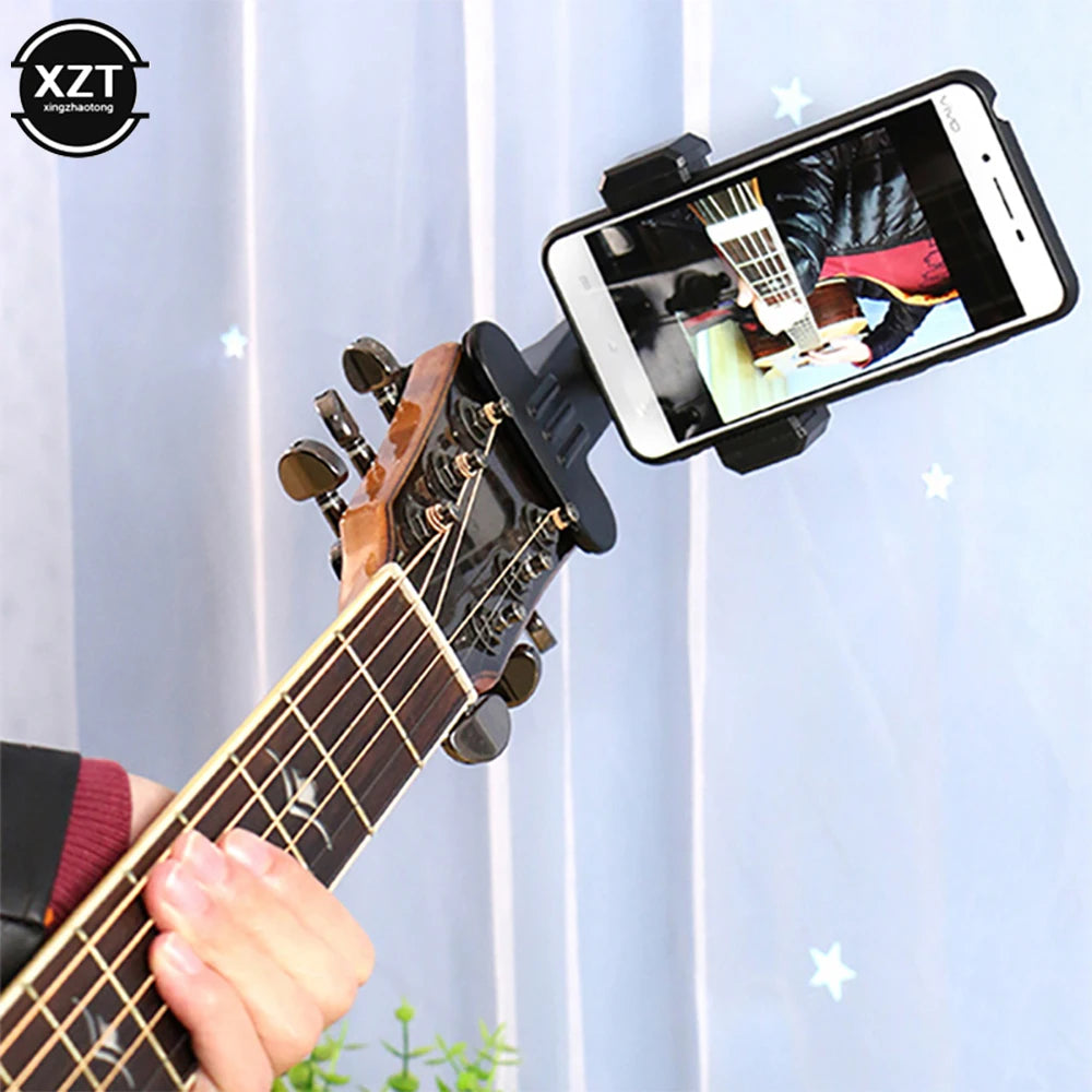 Guitar Head Mobile Phone Holder Clip Live Broadcast Bracket Stand Tripod Clip Head Universal For iPhone 13 11 x Desktop Holder