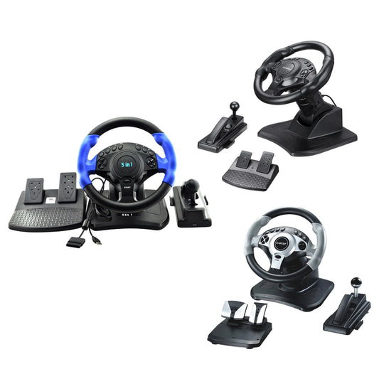 Racing Steering Wheel with Sensitive Pedals with Vibration for ONE for PS4 for PS3 for Switch PC Android PC Gaming Wheel