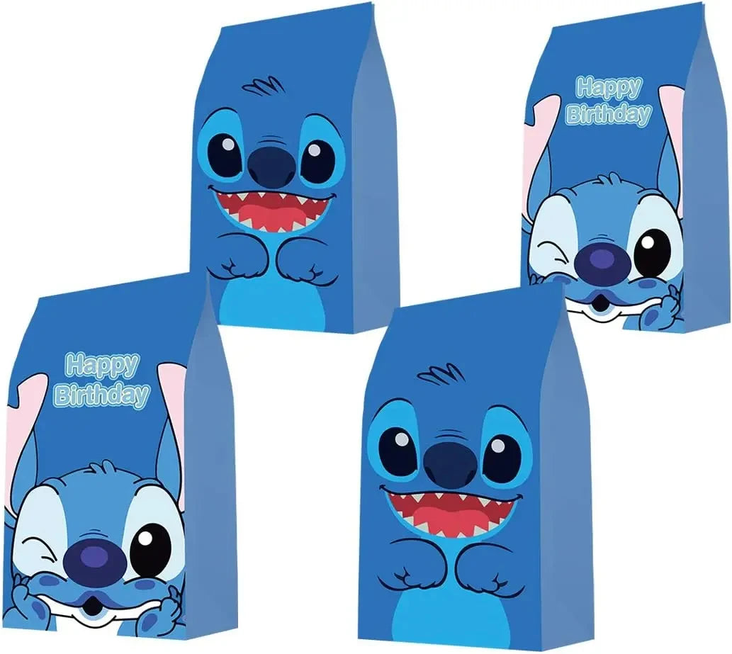 Lilo Stitch Party Gift Supplies Slapping Bracelets Reusable Drinking Straws Stamp face Stickers Bags Ring Kids Birthday Party