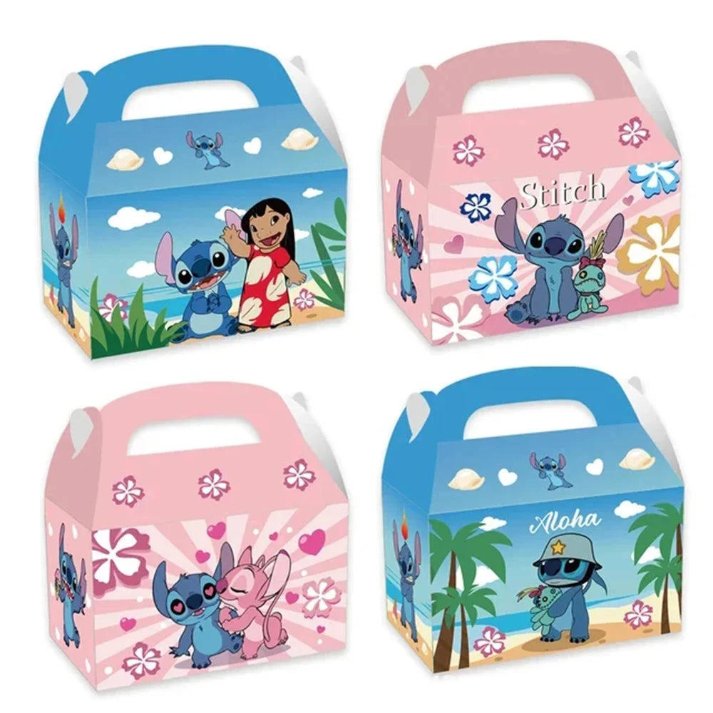 Lilo Stitch Party Gift Supplies Slapping Bracelets Reusable Drinking Straws Stamp face Stickers Bags Ring Kids Birthday Party