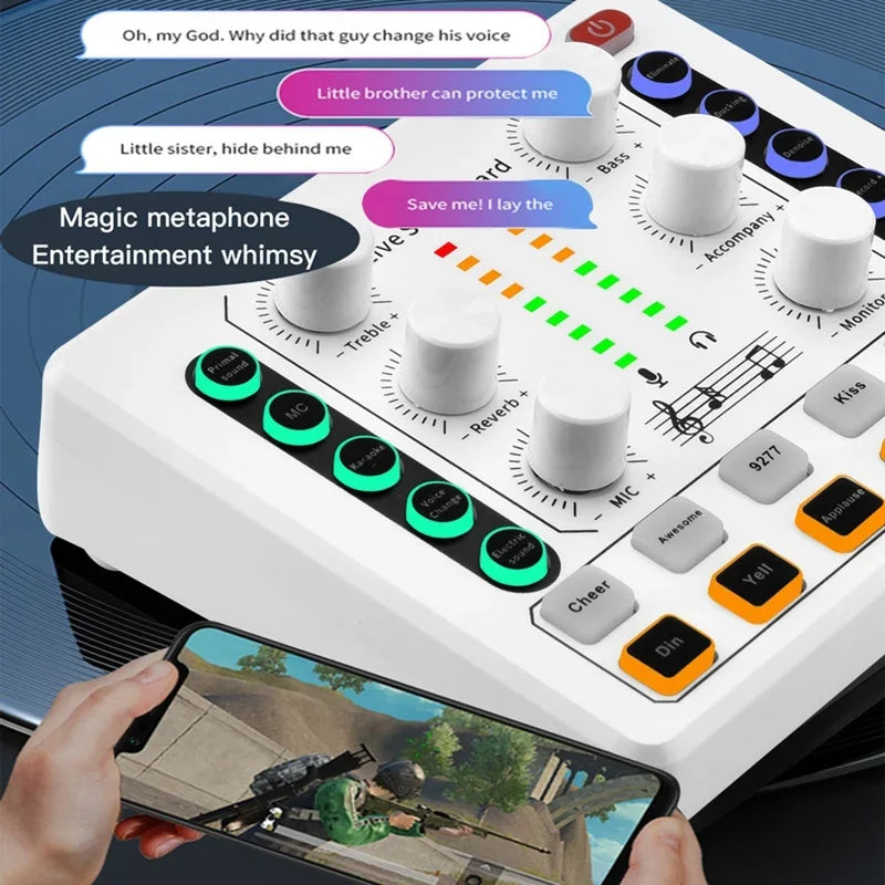 M8 Live Sound Card Wireless Bluetooth Audio Mixer Digital Mixer Noise Reduction Live Streaming Broadcast Podcasting