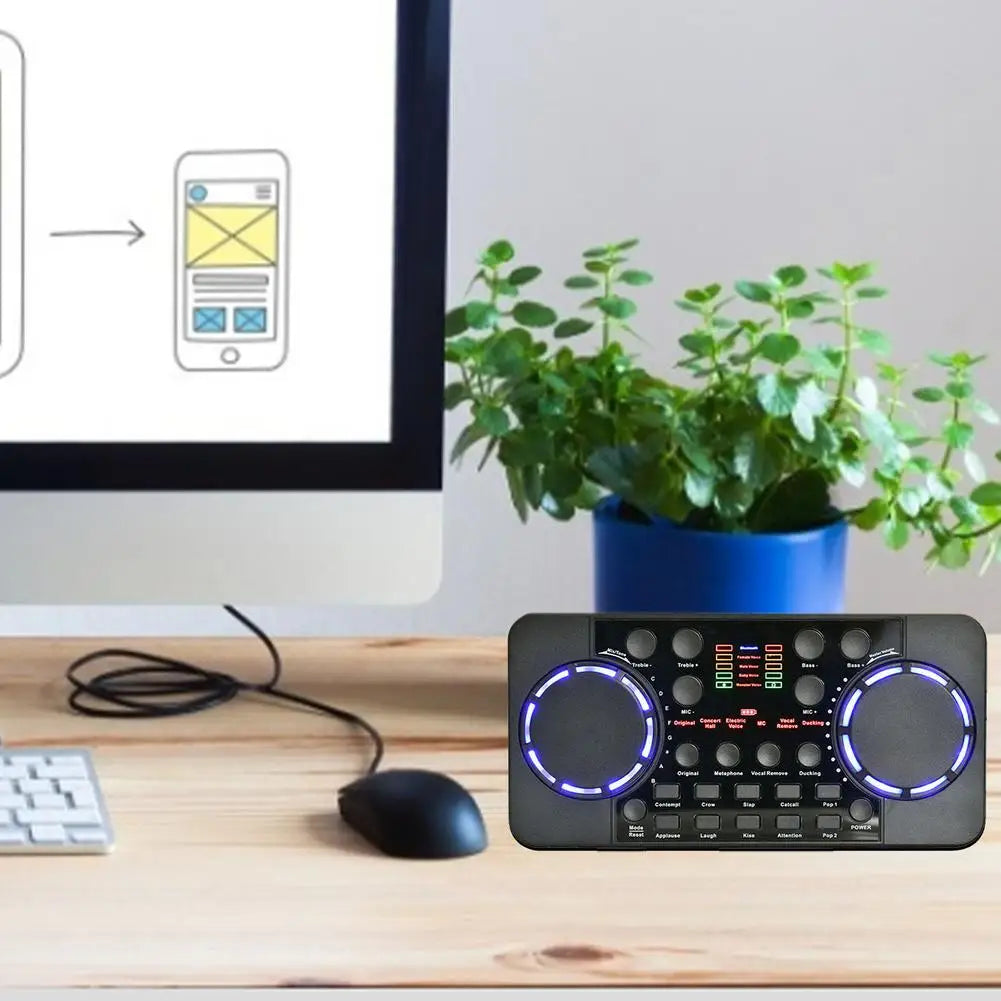 Carte son de diffusion en direct V300 Pro 10 effets sonores Interface audio 4.0 Mixeur pour DJ Studio de musique Enregistrement Karaoké
