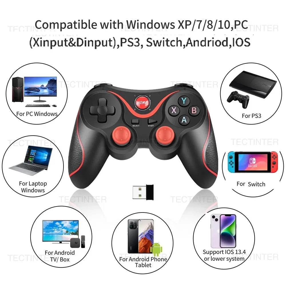 Terios T3 X3 Support Bluetooth Gamepad Joystick For PC/PS3/IOS Phone Wireless Game Controller For Nintendo Switch Accessories