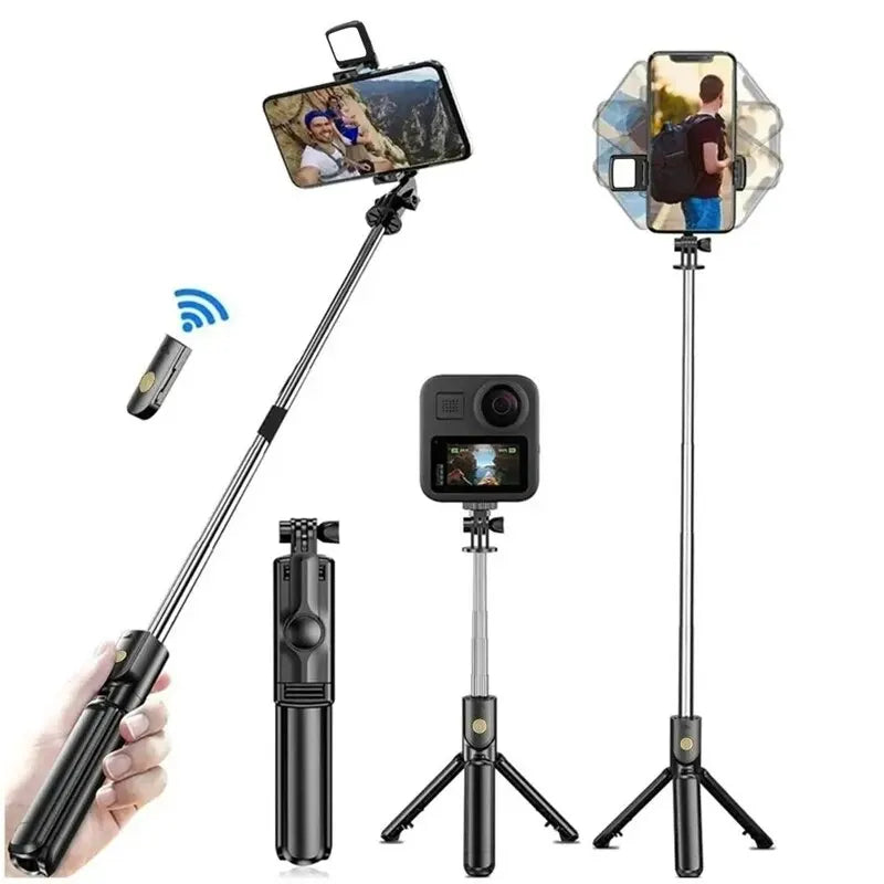 Perche à selfie sans fil avec trépied extensible et télécommande Bluetooth pour iPhone, téléphone portable, diffusion en direct Tiktok