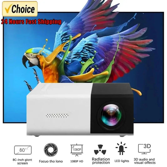 YG300 MINI Projector Portable Home Theater Smart TV Laser Beamer 3D Cinema LED Videoprojector for 4k 1080P Movie Via HD Port