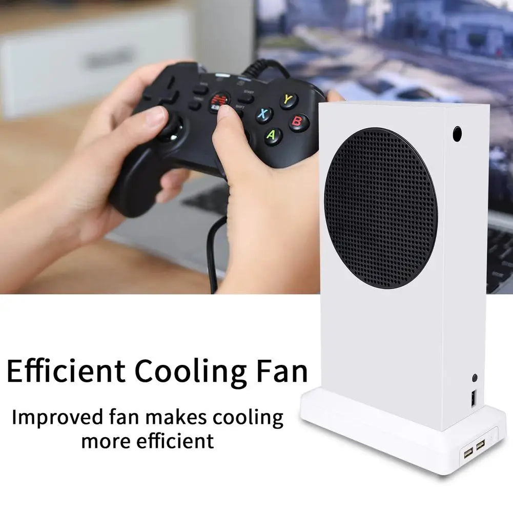 Vertical Stand With 2 Cooling Fans Dual Usb Ports 3 Level Cooler Compatible For Xbox Series S Game Console