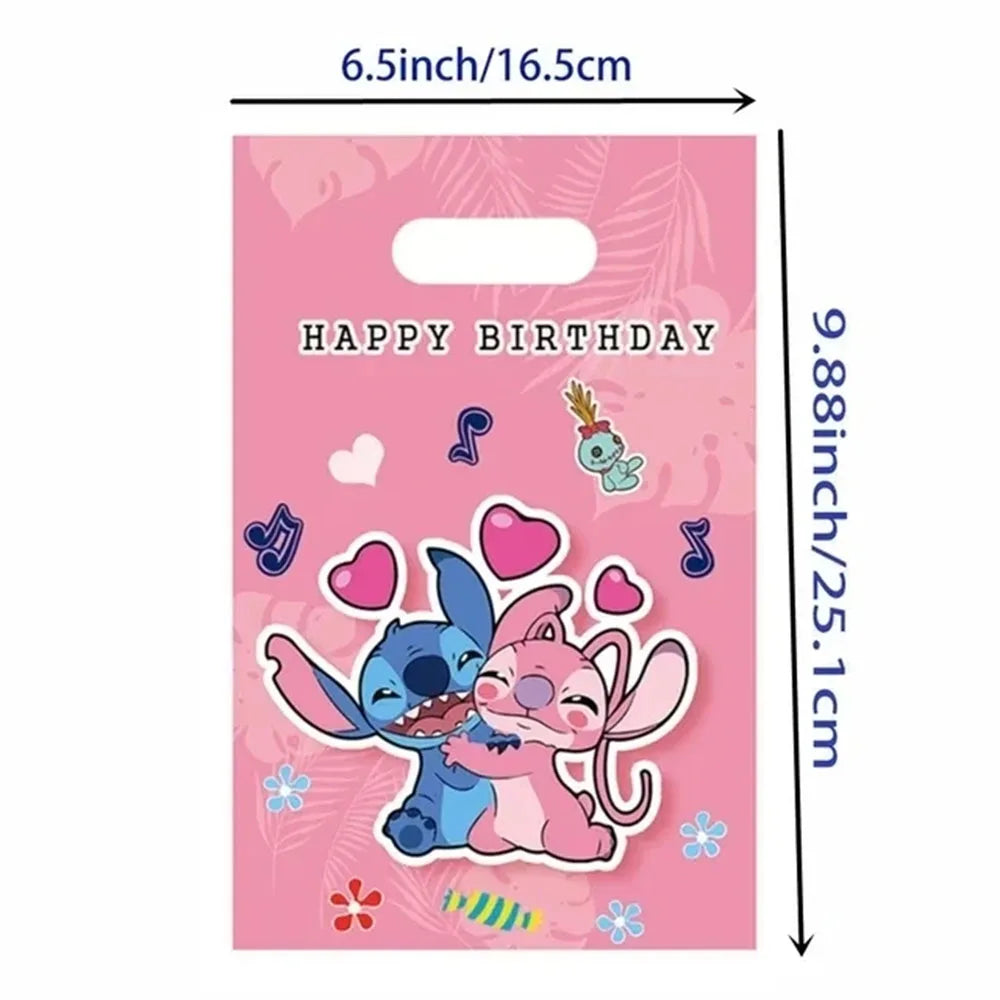 Lilo Stitch Party Gift Supplies Slapping Bracelets Reusable Drinking Straws Stamp face Stickers Bags Ring Kids Birthday Party