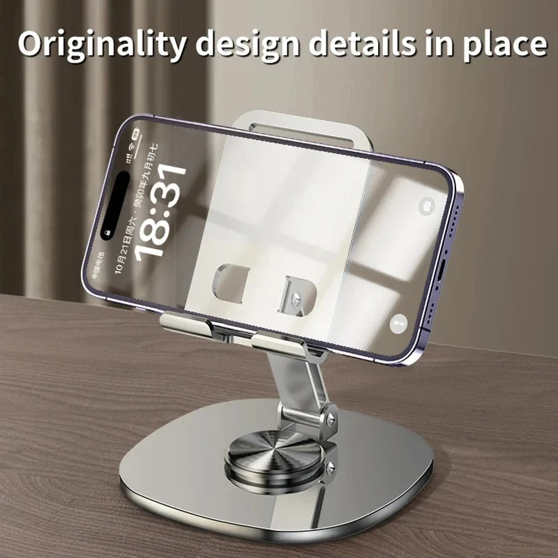 720 Rotate Aluminum Alloy Portable Tablet Holder For iPad Adjustable Flexible Folding Lazy Desktop Live Mobile Phone Mount Stand