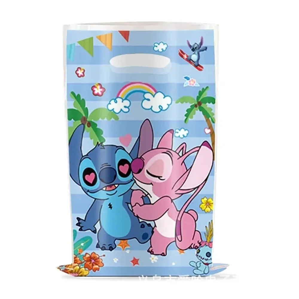 Lilo Stitch Party Gift Supplies Slapping Bracelets Reusable Drinking Straws Stamp face Stickers Bags Ring Kids Birthday Party