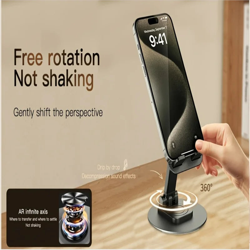 Tablet Mobile Phone Stand 360° Rotating Foldable For iPad Pad Desk Holder Bracket Cellphone Huawei Xiaomi Universal Metal Base