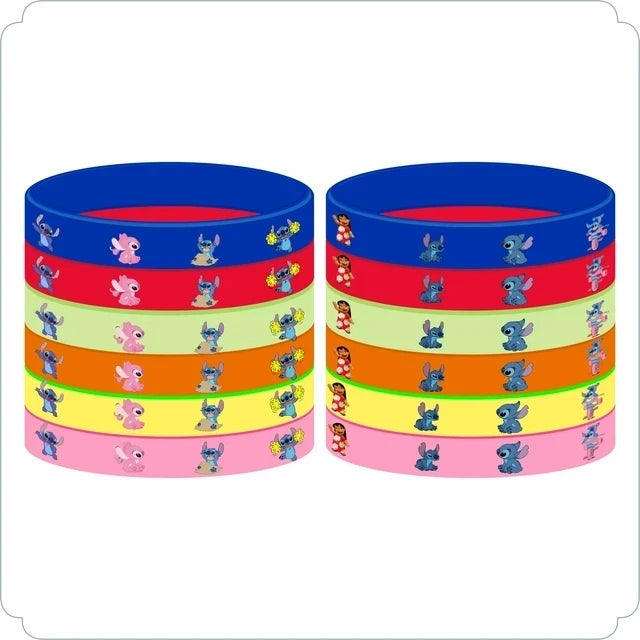 Lilo Stitch Party Gift Supplies Slapping Bracelets Reusable Drinking Straws Stamp face Stickers Bags Ring Kids Birthday Party