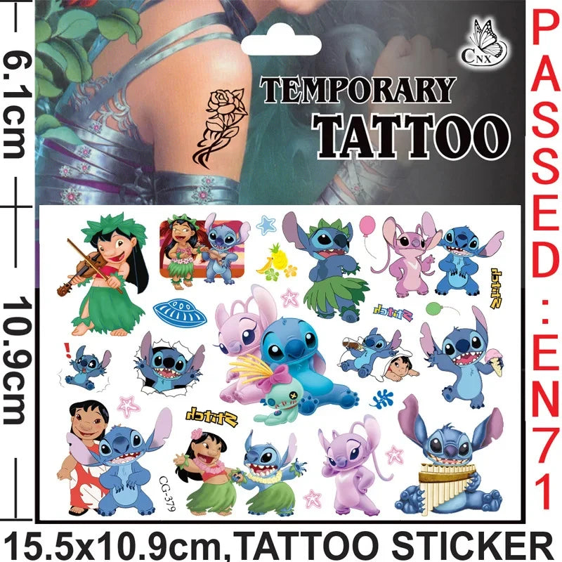 Lilo Stitch Party Gift Supplies Slapping Bracelets Reusable Drinking Straws Stamp face Stickers Bags Ring Kids Birthday Party