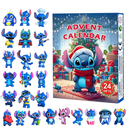 Anime Lilo & Stitch Figure Halloween Angel Christmas Advent Calendar Box Kawaii Stitch Figure Action Model Toys Holiday Gifts