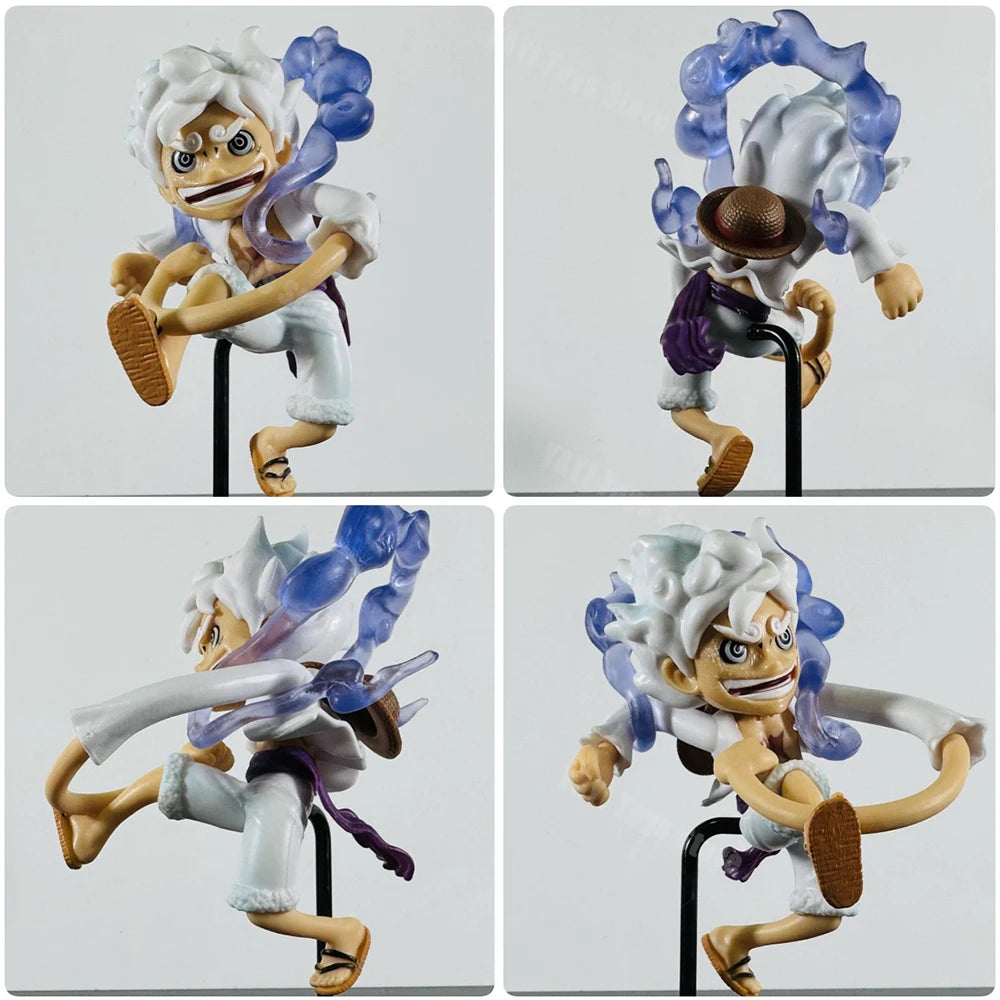 Hot 5Pcs/set One Piece Anime Figure Luffy Nika Gear 5 Multiform Figure Sun God Luffy Pvc Model Doll Collection Toy Gifts