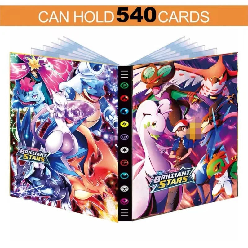 Large Cards Album 9 Pocket 432 Card Book Map Letters Holder Binder Cartoon Squirtle Charizard VMAX GX Collection Folder Mewtwo