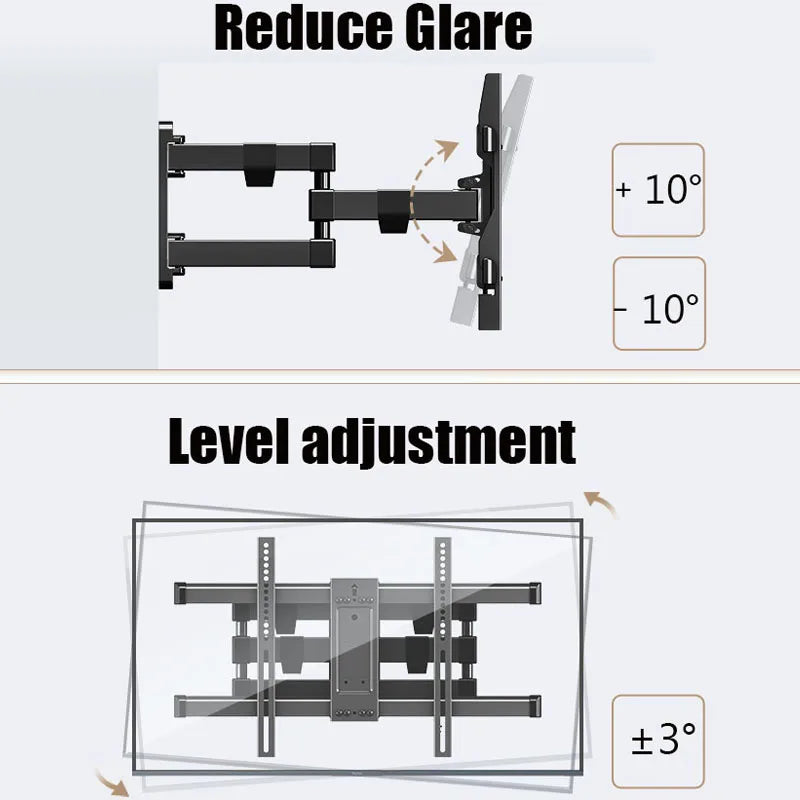 Wall Mount Full Motion for Most 32-70 inch TVs, Swivel TV Bracket with Dual Articulating Arms Tilt Rotation Max VESA 400x400mm