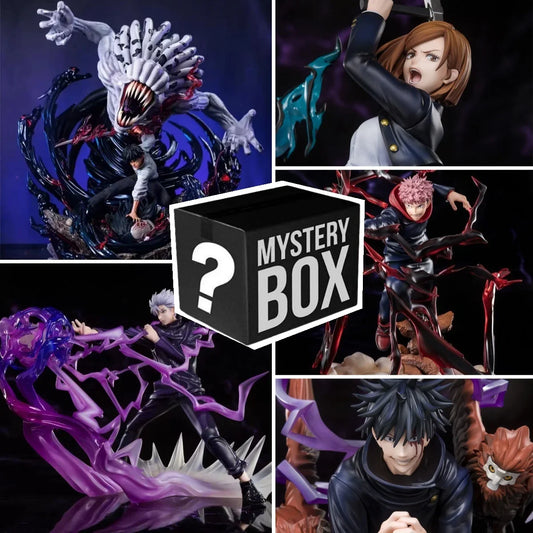 Coffret mystère de figurines Jujutsu Kaisen 100-30 cm Coffret mystère surprise Yuji Gojo Satori Coffret porte-bonheur pour réaliser votre souhait