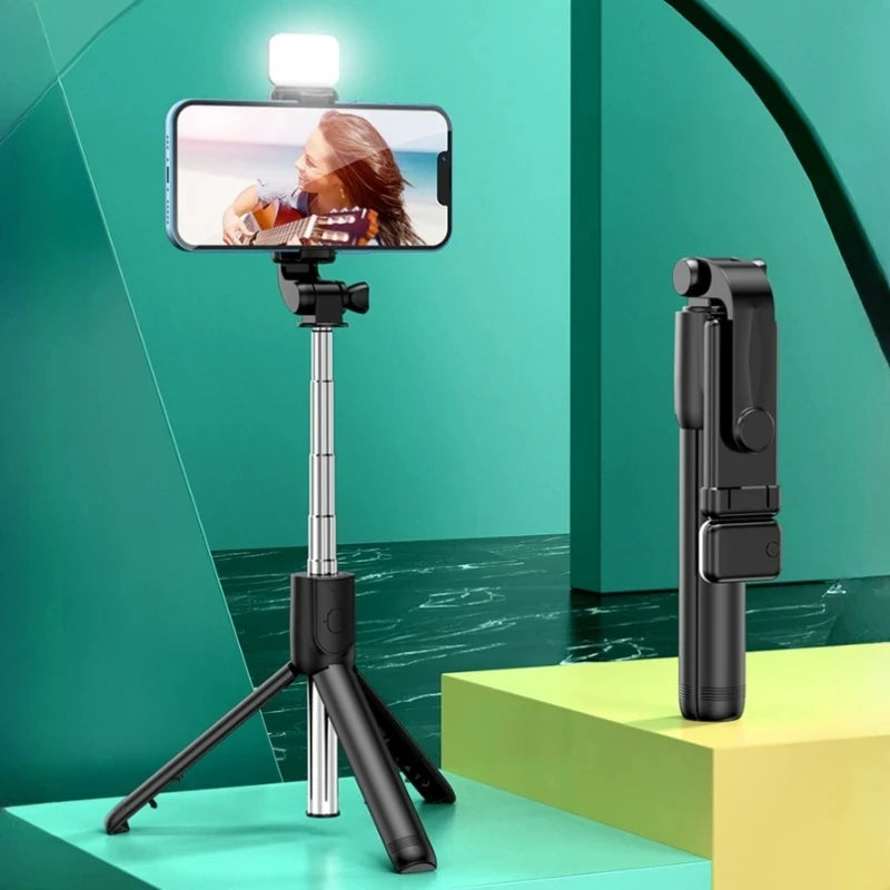 FGCLSY Monopod Remote Shutter Fill Light iPhone Samsung Xiaomi Phone Holder Mini Tripod Wireless Bluetooth Selfie Stick