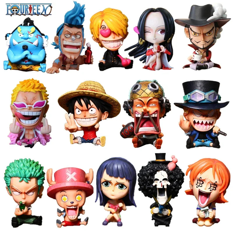 One Piece Figures GK Usopp Ace Robin Chopper Jinbe Luffy Sanji Zoro Nami Hawkeye Doflaming Hancock Sabo PVC Kawaii Toys 11CM