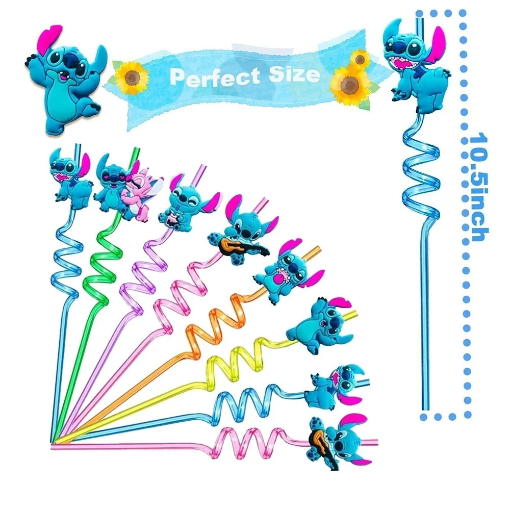 Lilo Stitch Party Gift Supplies Slapping Bracelets Reusable Drinking Straws Stamp face Stickers Bags Ring Kids Birthday Party