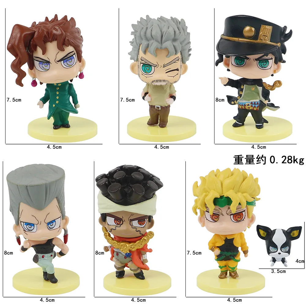 7pcs/set JoJo's Bizarre Adventure  Cute Figure Toys