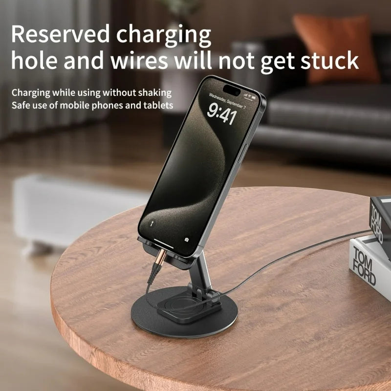 Tablet Mobile Phone Stand 360° Rotating Foldable For iPad Pad Desk Holder Bracket Cellphone Huawei Xiaomi Universal Metal Base