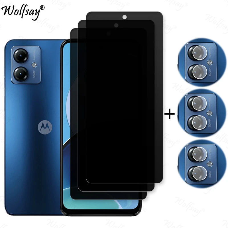 Privacy Screen Protector For Motorola Moto G14 Anti-Spy Tempered Glass For Moto G14 G04 G04S G24 Camera Glass For Moto G14 Glass
