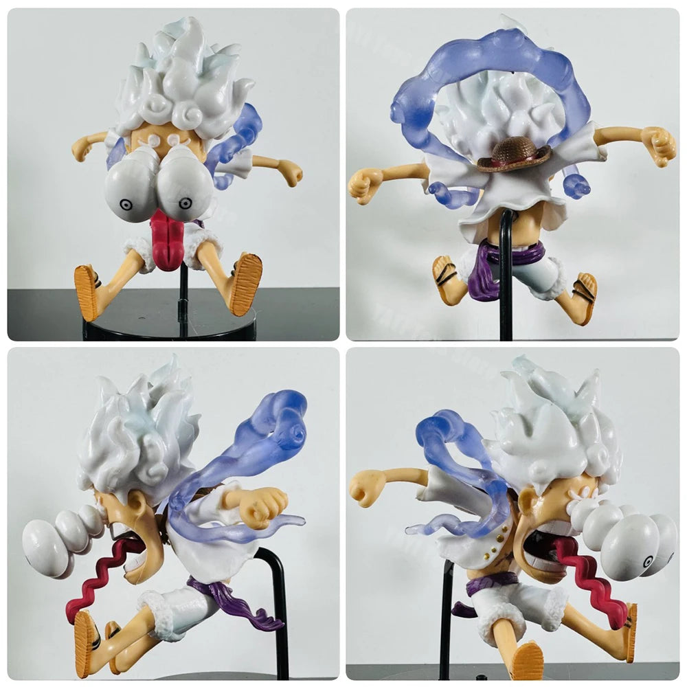 Hot 5Pcs/set One Piece Anime Figure Luffy Nika Gear 5 Multiform Figure Sun God Luffy Pvc Model Doll Collection Toy Gifts