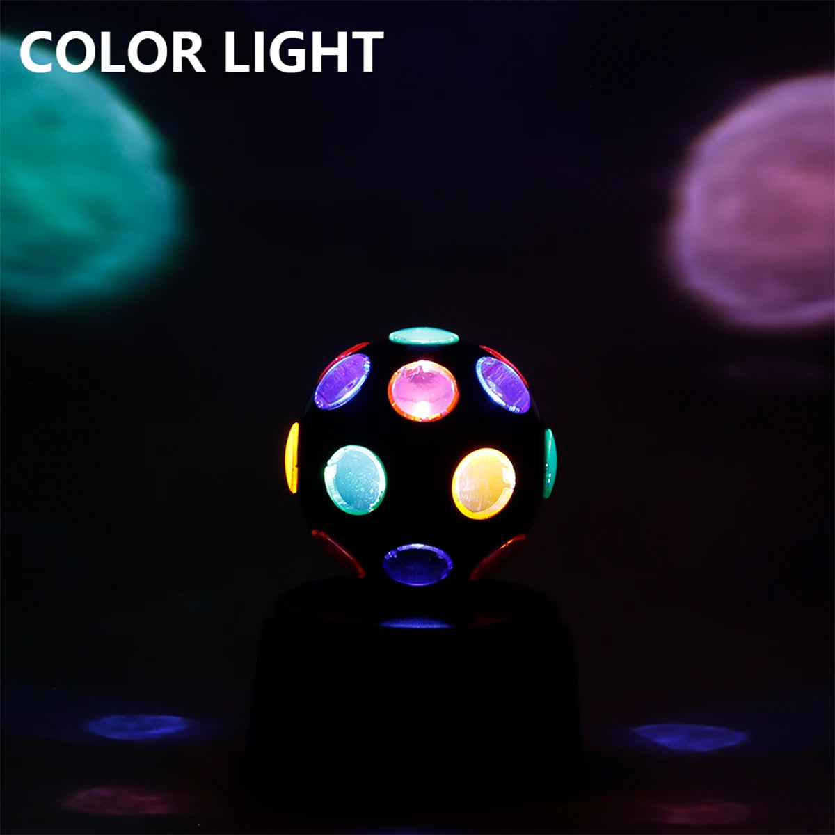 LED RGB Stage Light Disco Stage Rotating Light Crystal Ball Lamp Mini DJ Ball Lamp Flashing Effects for Birthday Wedding Bar