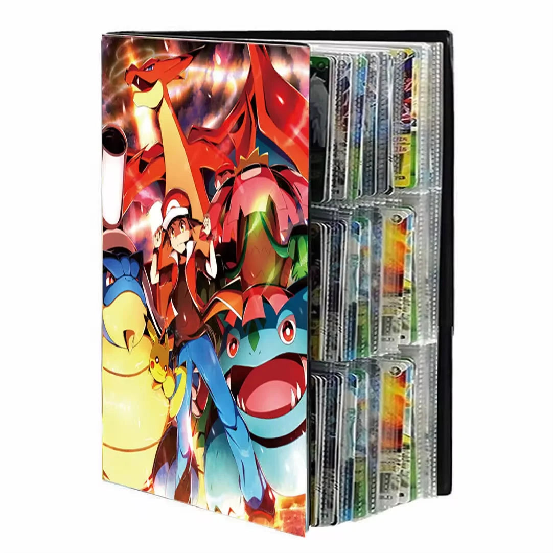 Large Cards Album 9 Pocket 432 Card Book Map Letters Holder Binder Cartoon Squirtle Charizard VMAX GX Collection Folder Mewtwo