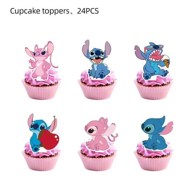 Lilo Stitch Party Gift Supplies Slapping Bracelets Reusable Drinking Straws Stamp face Stickers Bags Ring Kids Birthday Party