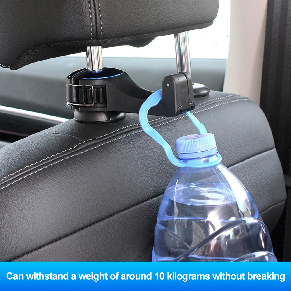 Multi-functional Hanging Storage 2 In 1 Car Hidden Rear Headrest Hook Car Phone Holder Mobile Phone Stand Interior Accessories