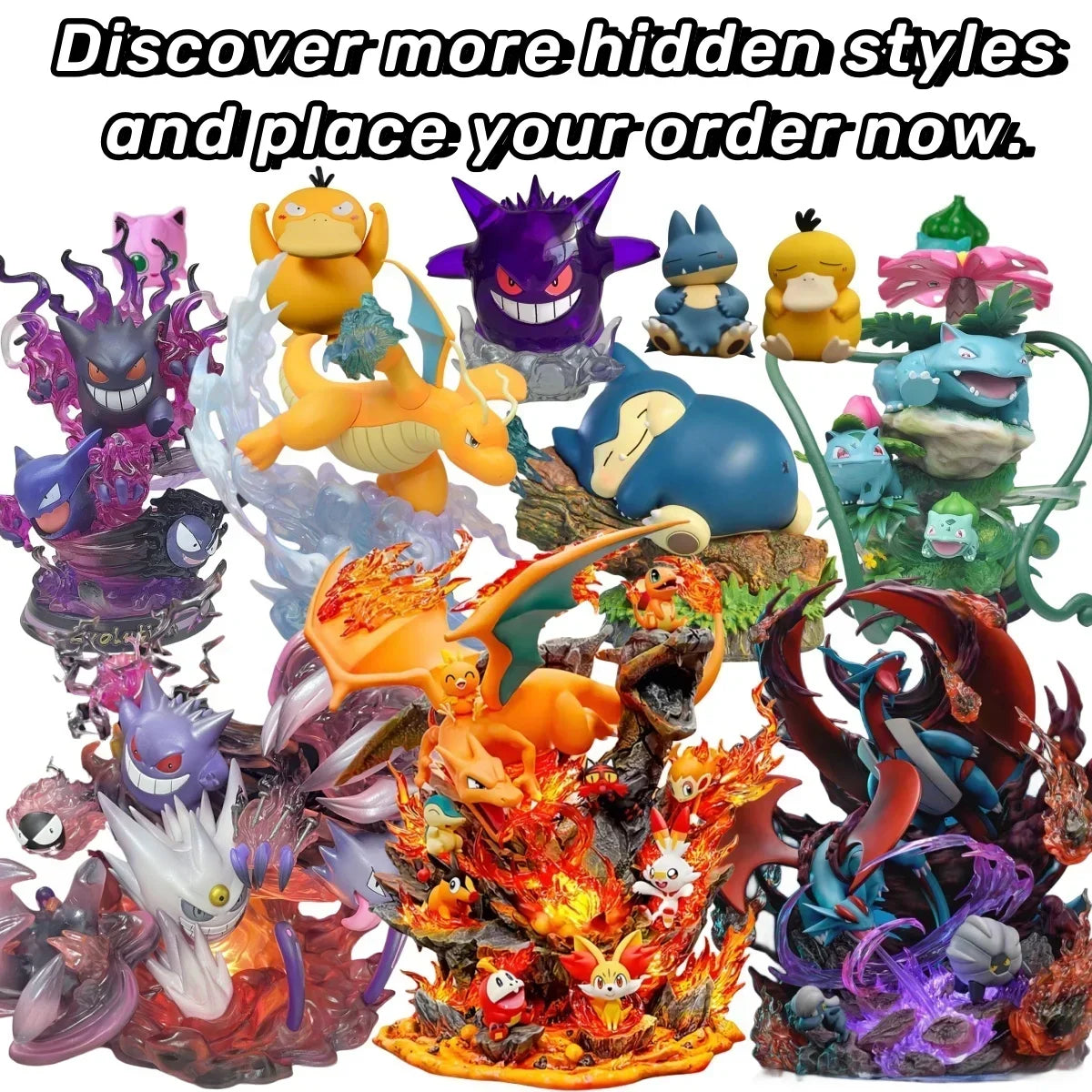 Boîte mystère de figurines Pokémon, figurines d'anime, Pikachu, Charizard, Gengar, Lucky, 10-30 cm, grandes boîtes de figurines, la meilleure surprise