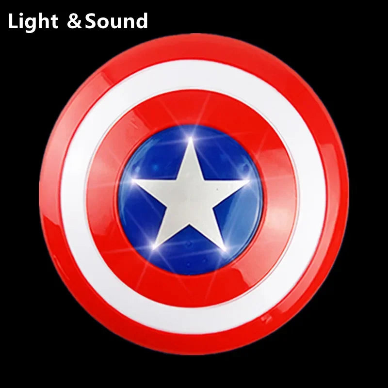 32CM Avengers Superhero Shield Light Sound Spiderman Ironman Captain America Shield Model Toy Cosplay Prop For Kids Boys Gift