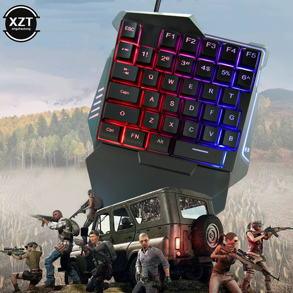 G7 Gaming Keyboard Single Hand Mini Usb Ultra-slim Wired 35keys One Handedly Backlight Keyboard for Laptop Desktop PC Smartphone