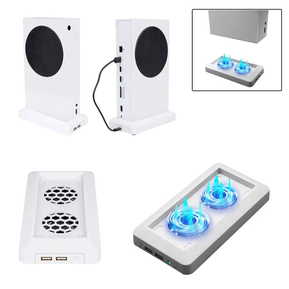 Vertical Stand With 2 Cooling Fans Dual Usb Ports 3 Level Cooler Compatible For Xbox Series S Game Console