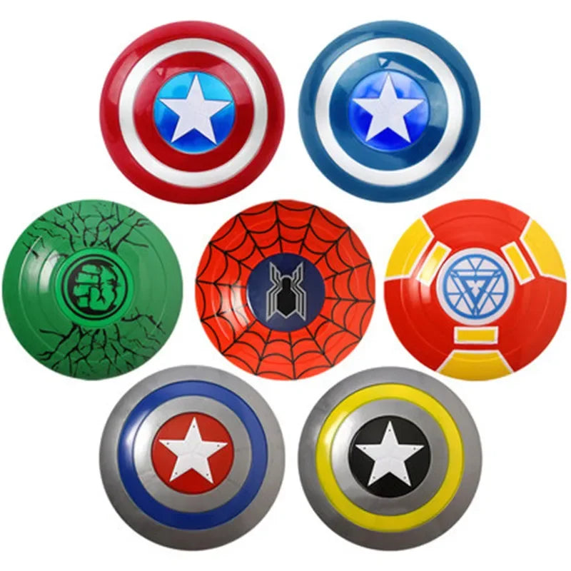 32CM Avengers Superhero Shield Light Sound Spiderman Ironman Captain America Shield Model Toy Cosplay Prop For Kids Boys Gift