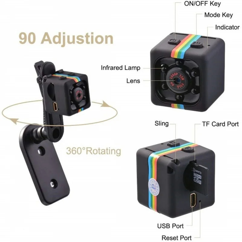 Mini caméra SQ11 originale 1080p HD Micro caméra 30 images Action vidéo caméra Sports DV extérieur Gopro Vision nocturne Smart Home