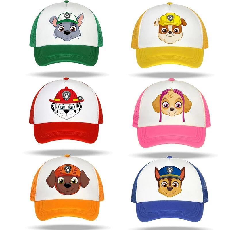Paw Patrol Children Baseball Cap Boy Girl Peak Cap Chase Skye Zuma Mesh Caps Parent-child Summer Sunshade Hat Kid Birthday Gifts