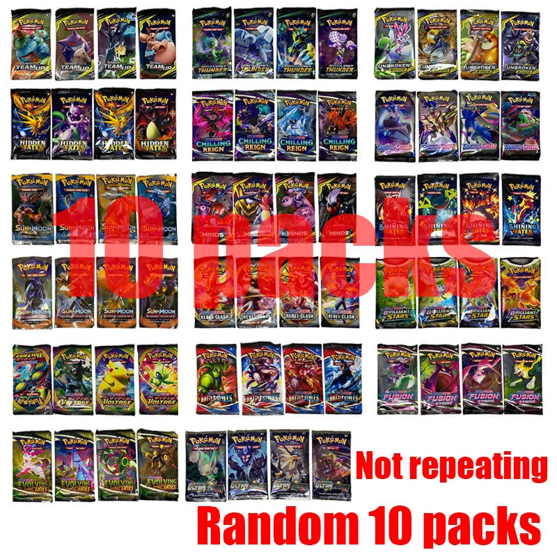 4/12packa Pokemon Cards GX Tag Team Vmax EX Mega Energy Shining Game Battle Carte Trading Collection Cards Toys Children Gifts